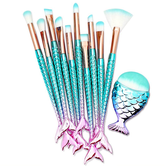 Elveressa 11 Piece Makeup Brush Set, Soft Blending Brushes for Eyes, Face & Lips