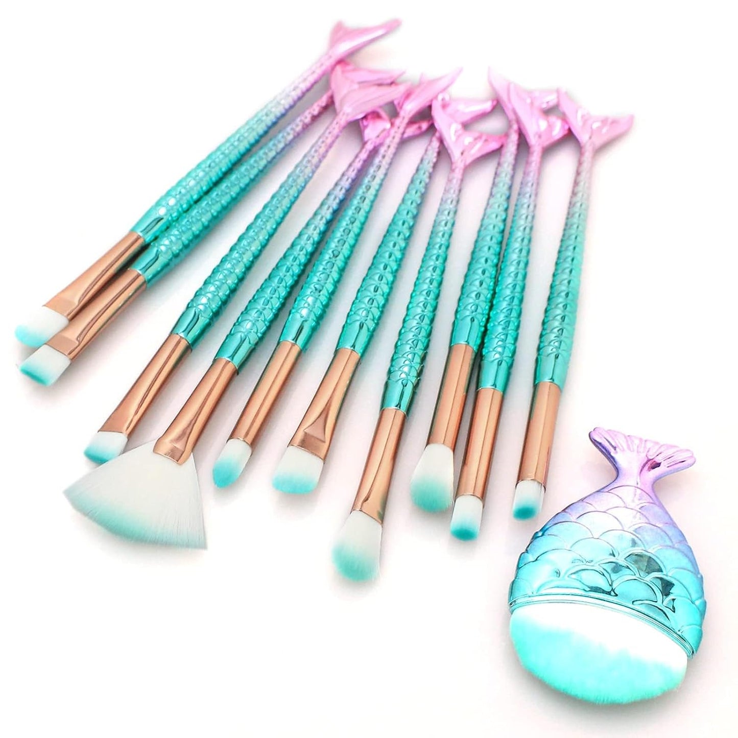 Elveressa 11 Piece Makeup Brush Set, Soft Blending Brushes for Eyes, Face & Lips